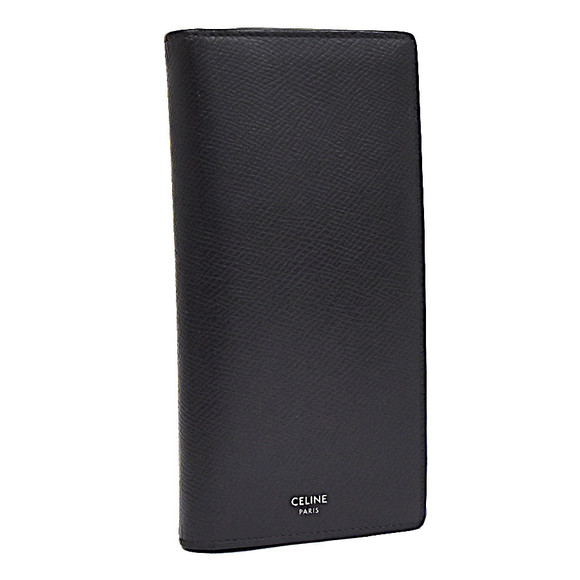 Celine Fold Vertical Black Wallet Calfskin Coin Long - Picture 1 of 8
